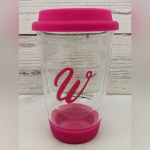 Free Barbie Neon Pink Coffee Tea Travel Mug New!